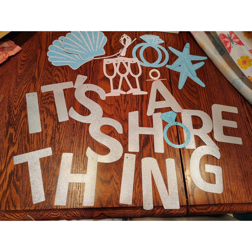 It's A Shore Thing Banner Beach Bridal Shower Bachelorette Party Decorations Set